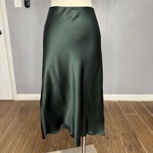 Quince 100% Washable Silk Skirt, Forest Green, S
